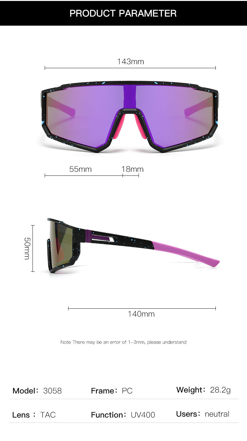 UV400 Sports Sunglasses with Polarized TAC Lens - Black/Black - GilloServ