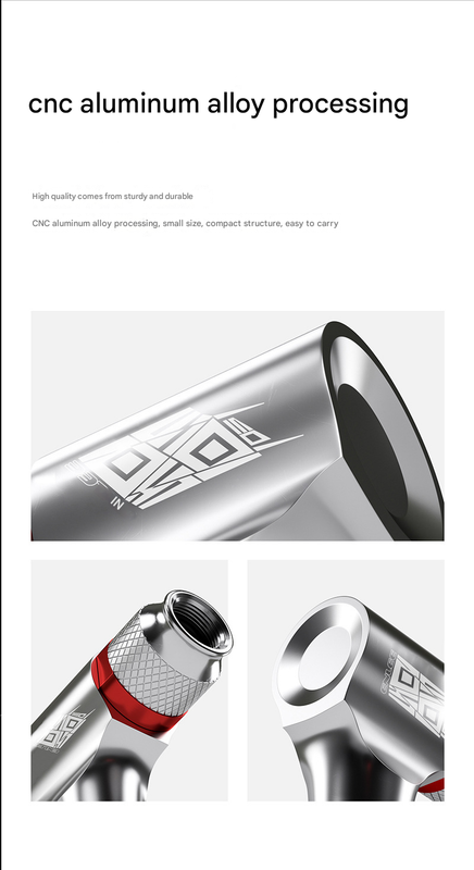 Silver Portable CO2 Bike Tire Inflator with Nozzle - Quick Inflation for Road and Mountain Bikes - GilloServ