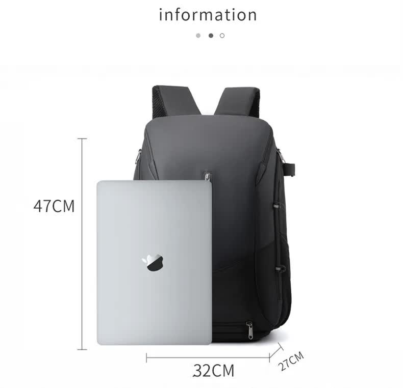 Black Multi-functional Sports Backpack for Men & Women - GilloServ