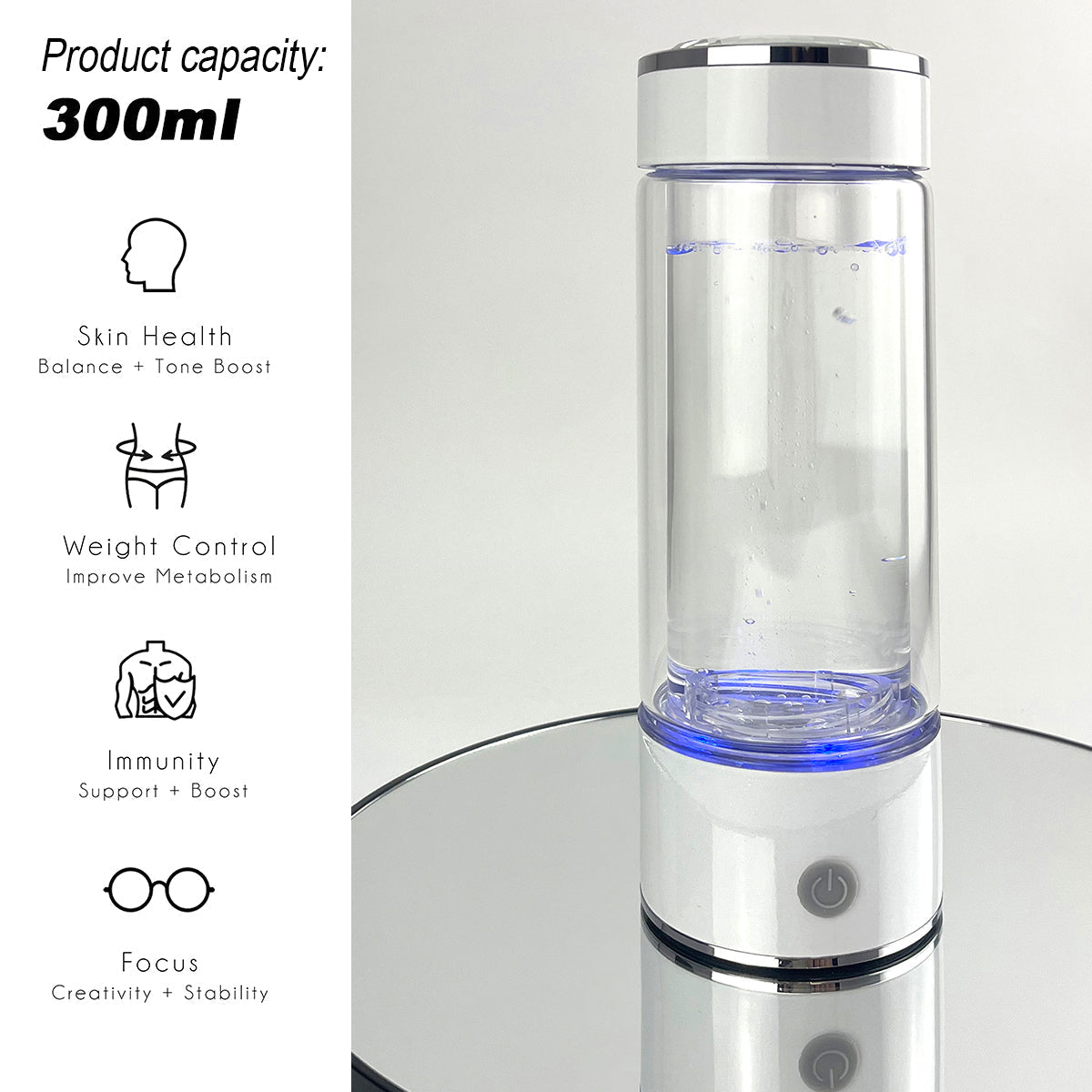 300ml H2 Hydrogen Water Bottle Alkaline Ionizer High compatibility AU - GilloServ