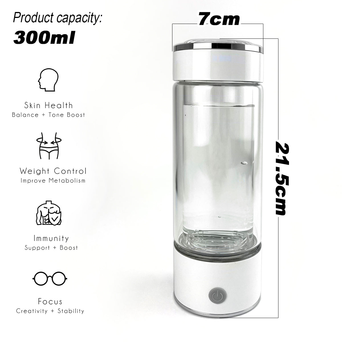 300ml H2 Hydrogen Water Bottle Alkaline Ionizer High compatibility AU - GilloServ