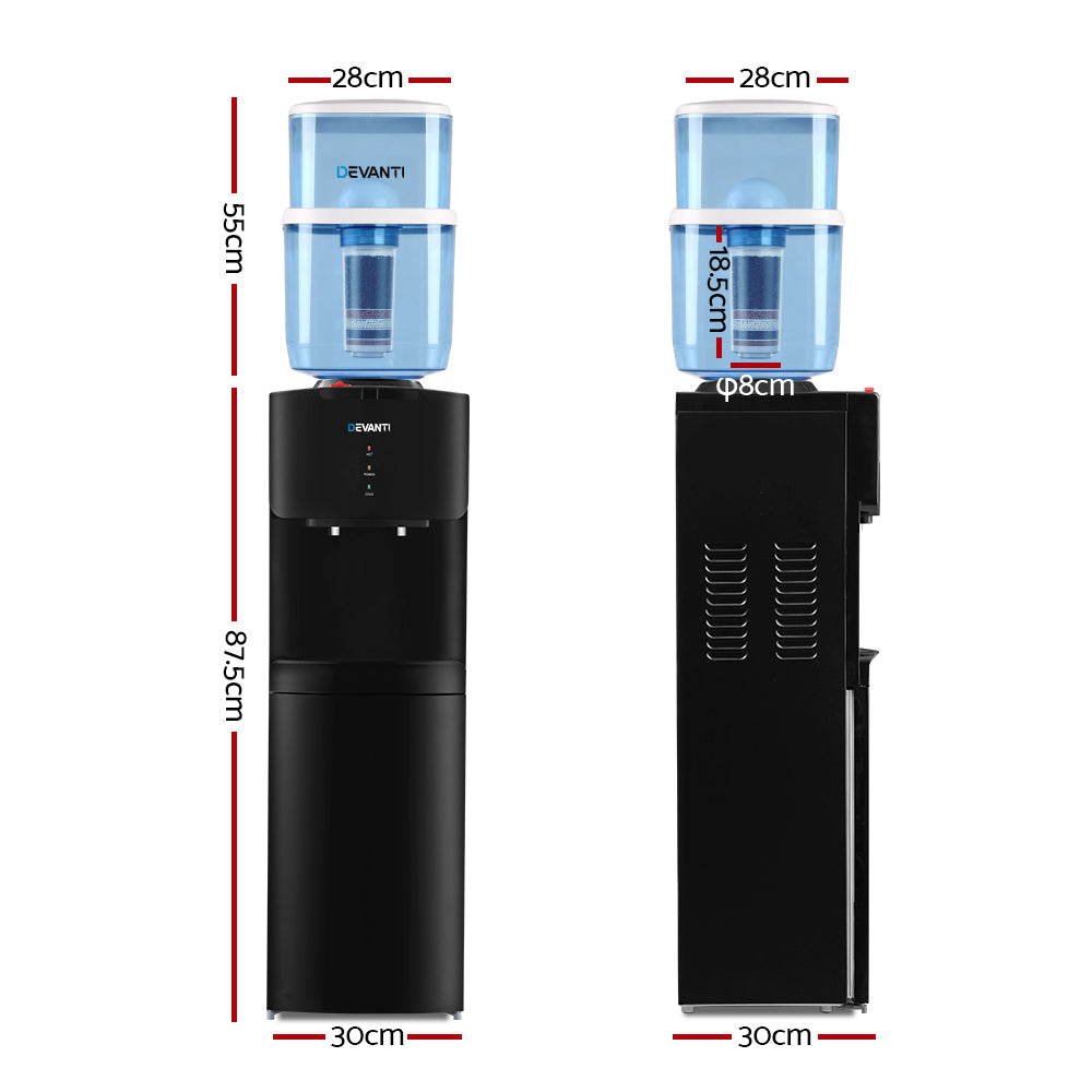 Devanti Water Cooler Dispenser Stand 22L Bottle Black - GilloServ
