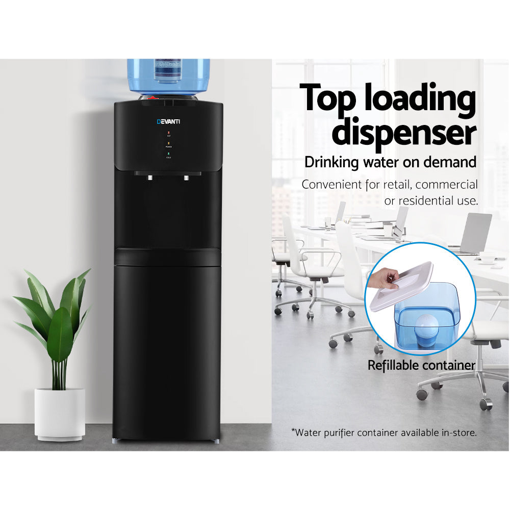 Devanti Water Cooler Dispenser Stand 22L Bottle Black - GilloServ