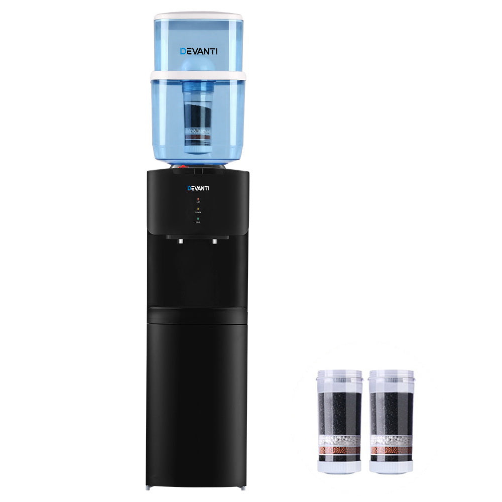 Water Cooler Dispenser Stand 22L Bottle Black w/2 Filter - GilloServ