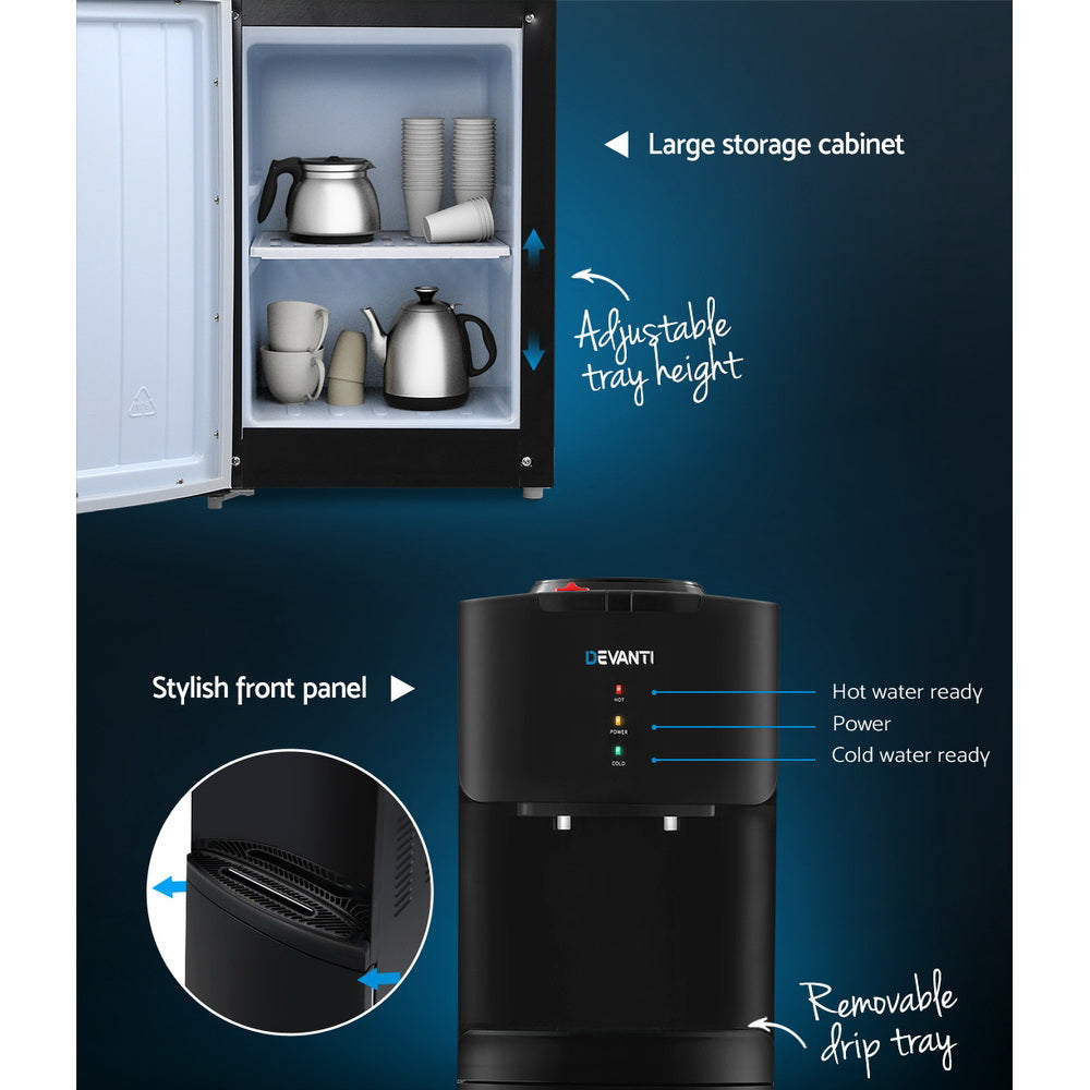 Water Cooler Dispenser Stand 22L Bottle Black w/2 Filter - GilloServ