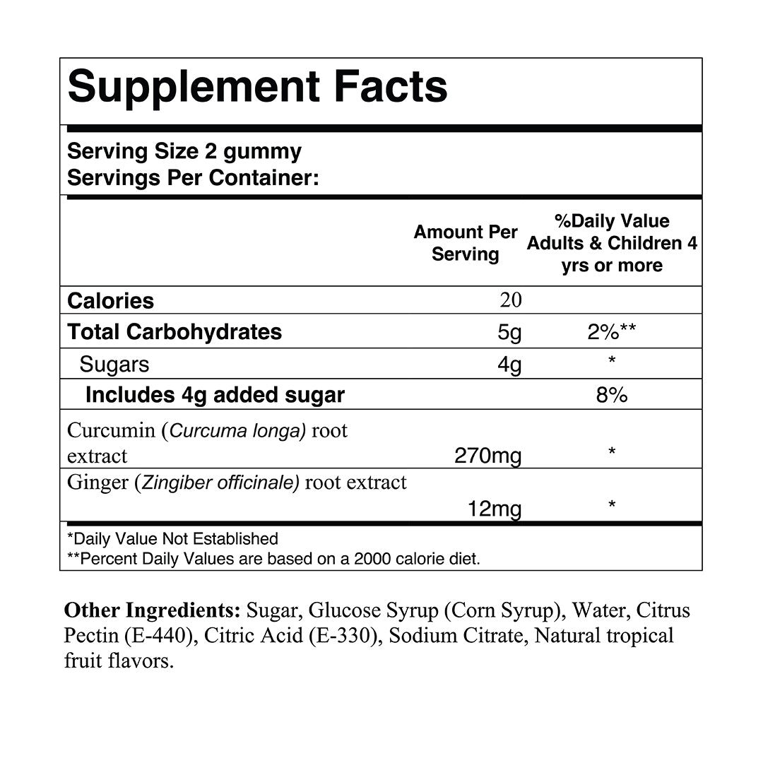 Turmeric and Ginger Gummies for Wellness and Immune Support