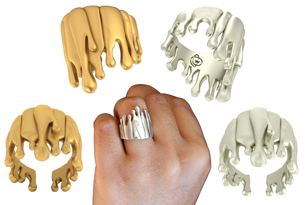 Antonio Wehrli Gravity Paint Drip Ring: Art into Jewelry-18K Gold-5