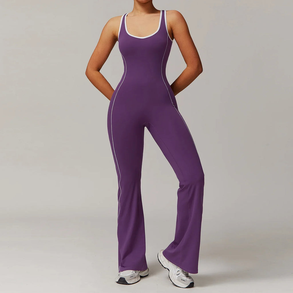 Women Backless Yoga Jumpsuit Sleeveless - GilloServ