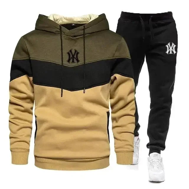 High-quality men's casual sportswear for running and jogging in Spring and autumn 2025, 2 sets of zipper sweatshirts and pants - GilloServ