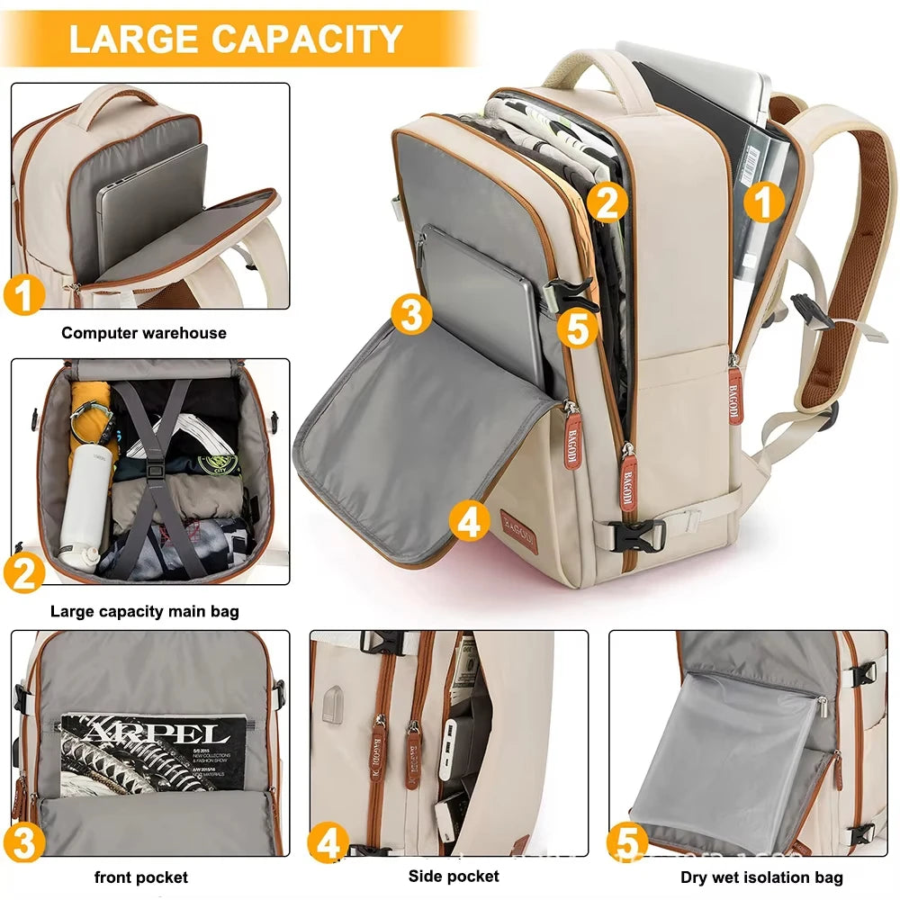 Buylor Travel Backpack for Women Men 45x20x30 Easyjet Cabin Bags Laptop Backpacks Carry on Backpack Casual Daypack for Weekender - GilloServ