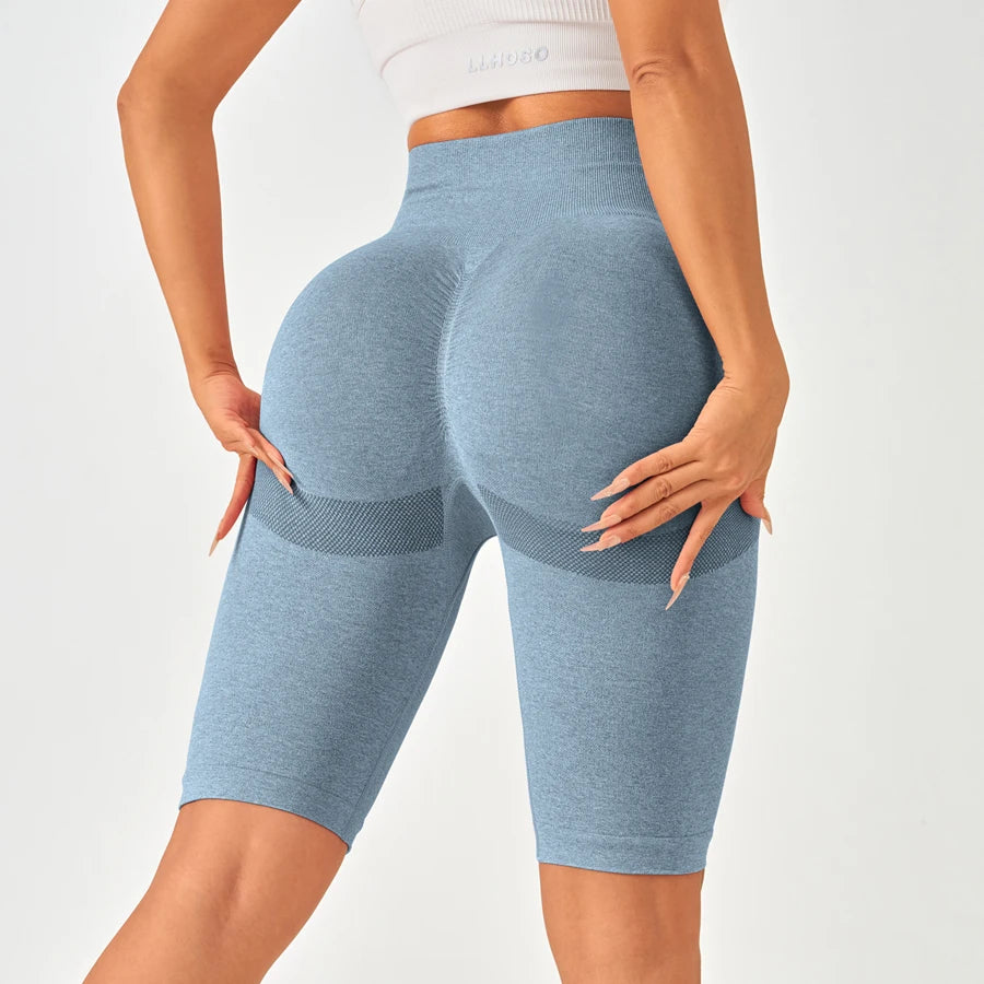 Women Sports Leggings Sportswear Seamless Yoga Shorts w/Tummy Control - GilloServ