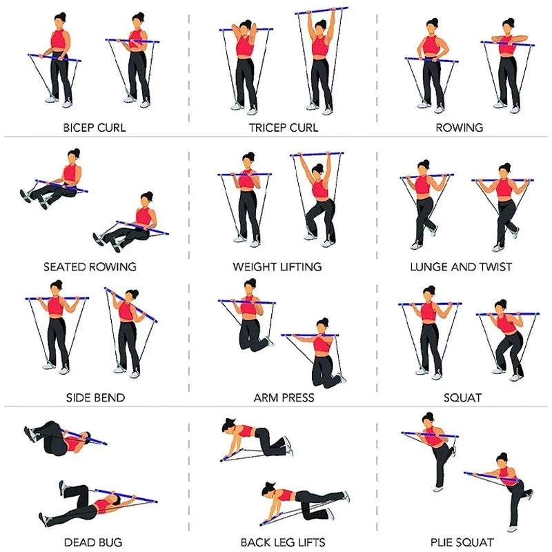 Multifunctional Pilates Bar Combination Fitness Bar Yoga Chest - GilloServ