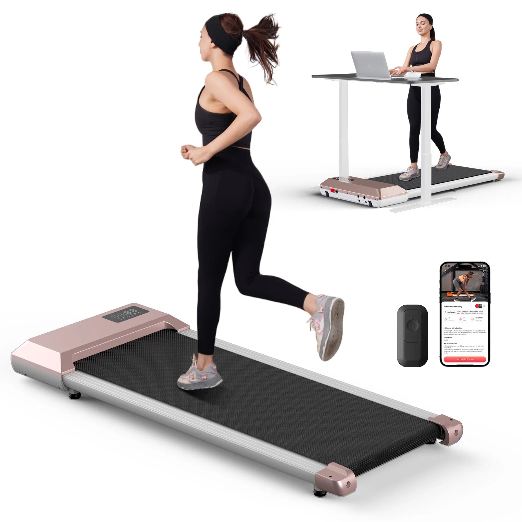 300lbs Treadmill for Home 2.5HP Treadmills Walking Pad LCD Digital Data Display - GilloServ