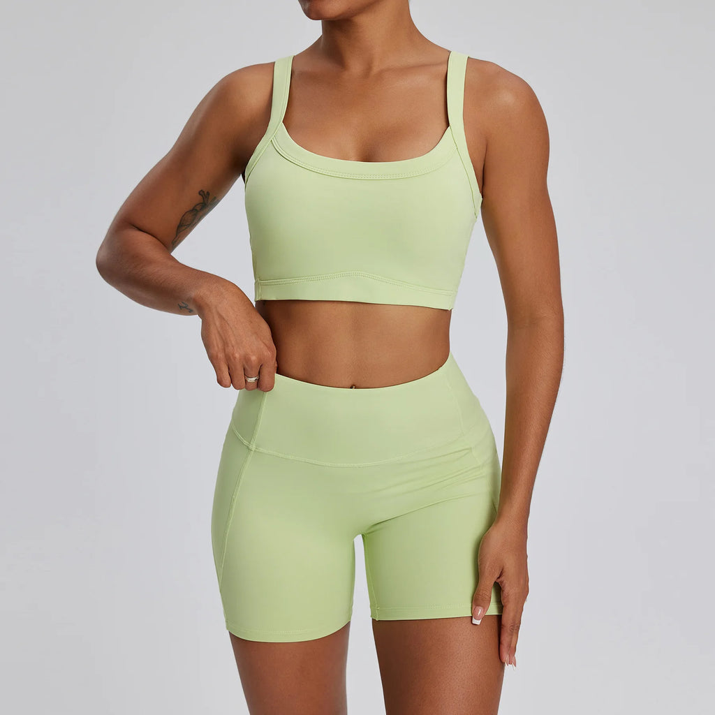 Best 2PCS Yoga Suit Gym Set Women Clothes Running Tracksuit Clothing - GilloServ