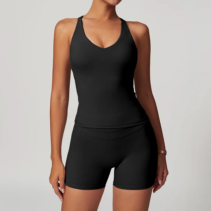 Yoga Sets Sports 2 Piece Women Plus Size Gym Clothes Seamless Fitness - GilloServ
