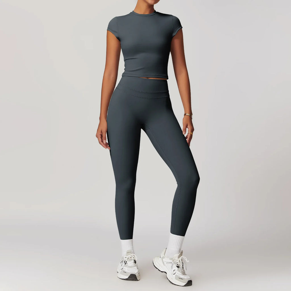 Yoga Sets Sports 2 Piece Women Plus Size Gym Clothes Seamless Fitness - GilloServ