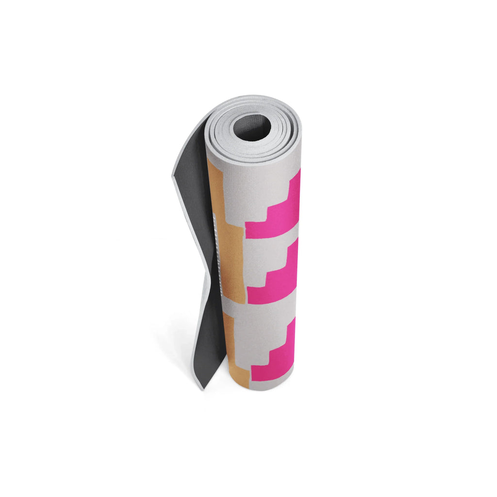 Yoga Mat | 6mm Thick | Pink| Non-Slip | Eco Friendly | Yune Yoga | Leah Duncan Geo - GilloServ