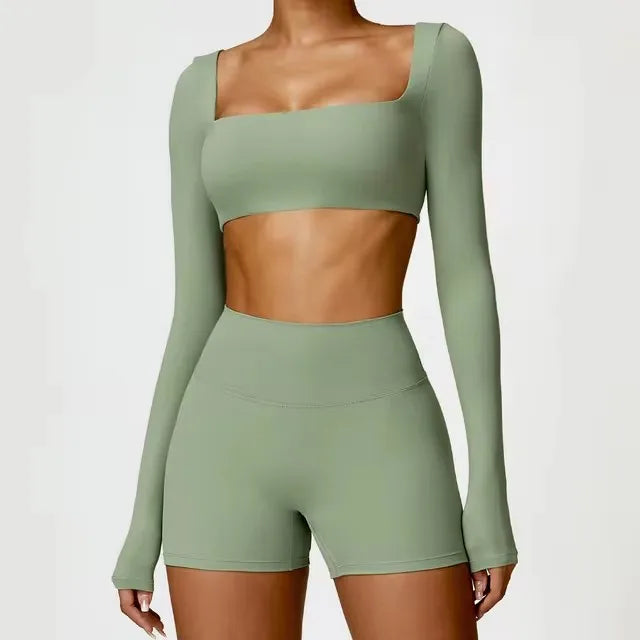 Yoga Set 2PCS Sportswear Workout Clothes Athletic Gym Wear - GilloServ