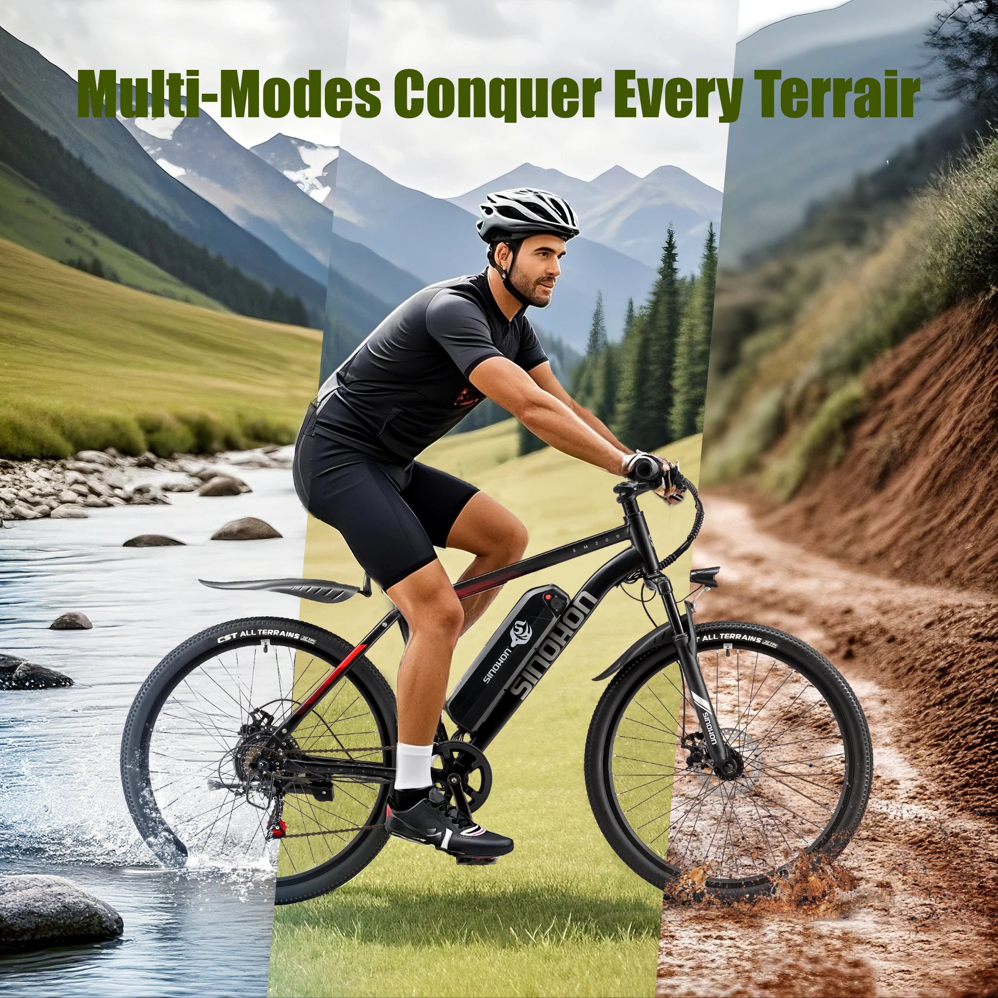 Mountain E- Bike Adults 500W Peak Motor 26'' Tires Front Suspension Electric Bicycle - GilloServ