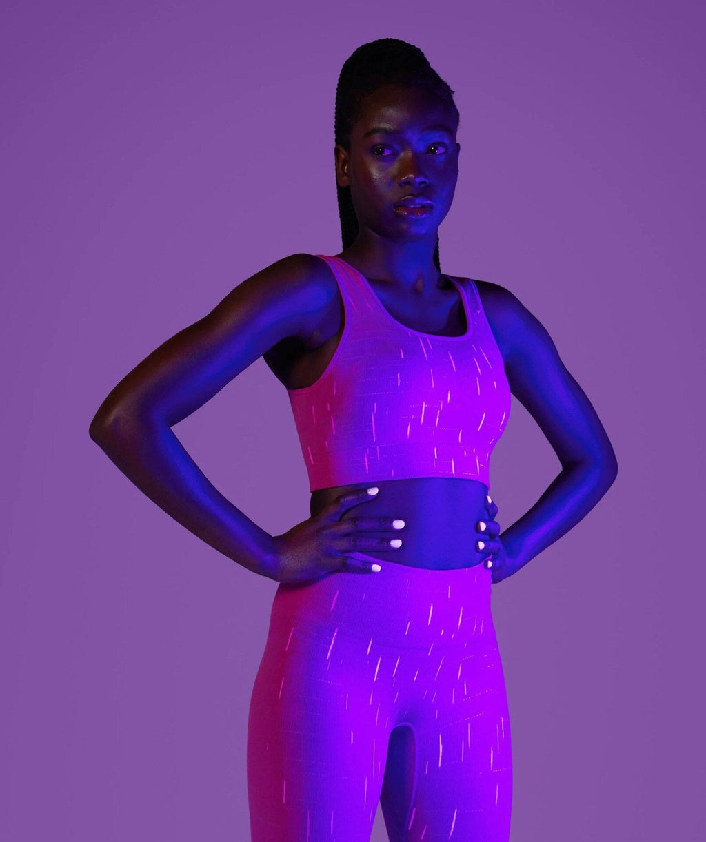 Autumn Fluorescence Seamless Yoga Suit Fashion Workout Push Up Gym Fitness Tracksuit Tank Crop Top Leggings Two Piece Set Outfit - GilloServ