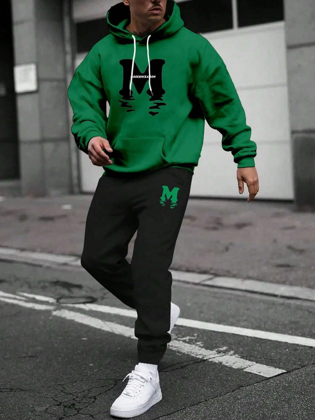 Tracksuit Sets Men's Casual Fleece Warm Hoodies Pants 2PCS Mens Long Sleeve Sport Suit Male Pullover Hoodies Sports Clothing - GilloServ