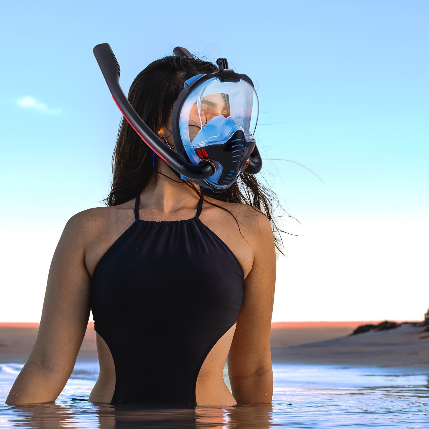 Full Face Snorkel Mask Set with Flippers - GilloServ