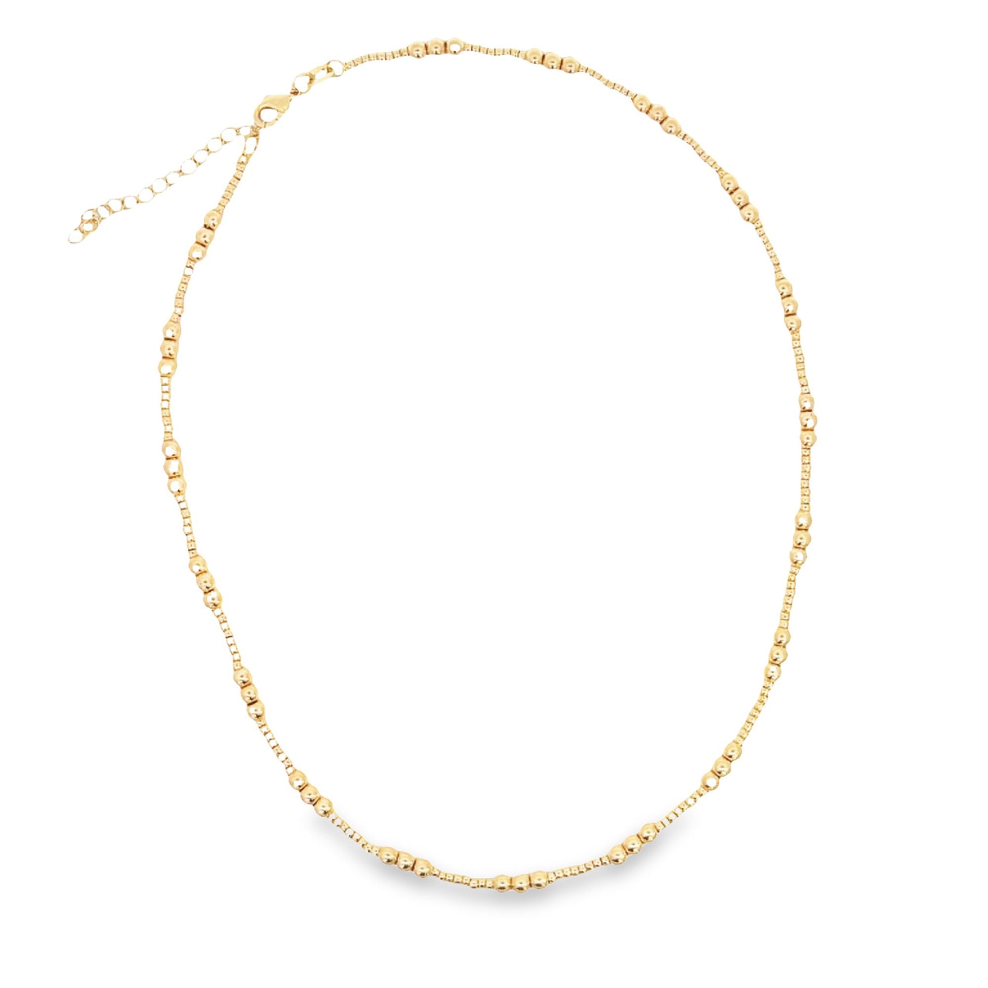 18K Gold Filled 4mm Beaded Chain Necklace (H184) - GilloServ