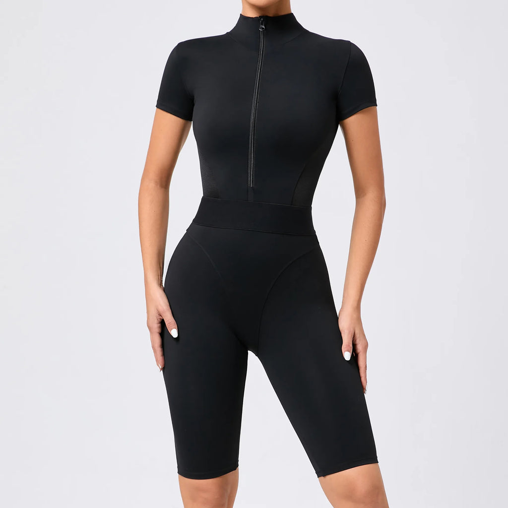 Summer Zipper Workout Rompers Sports Gym Clothing Running - GilloServ