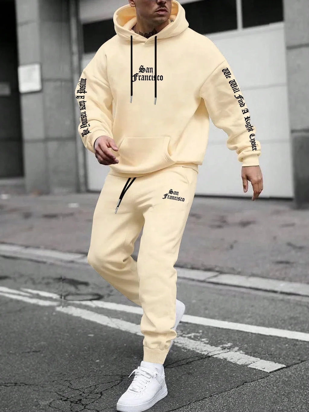 Tracksuit Sets Men's Casual Fleece Warm Hoodies Pants 2PCS Mens Long Sleeve Sport Suit Male Pullover Hoodies Sports Clothing - GilloServ