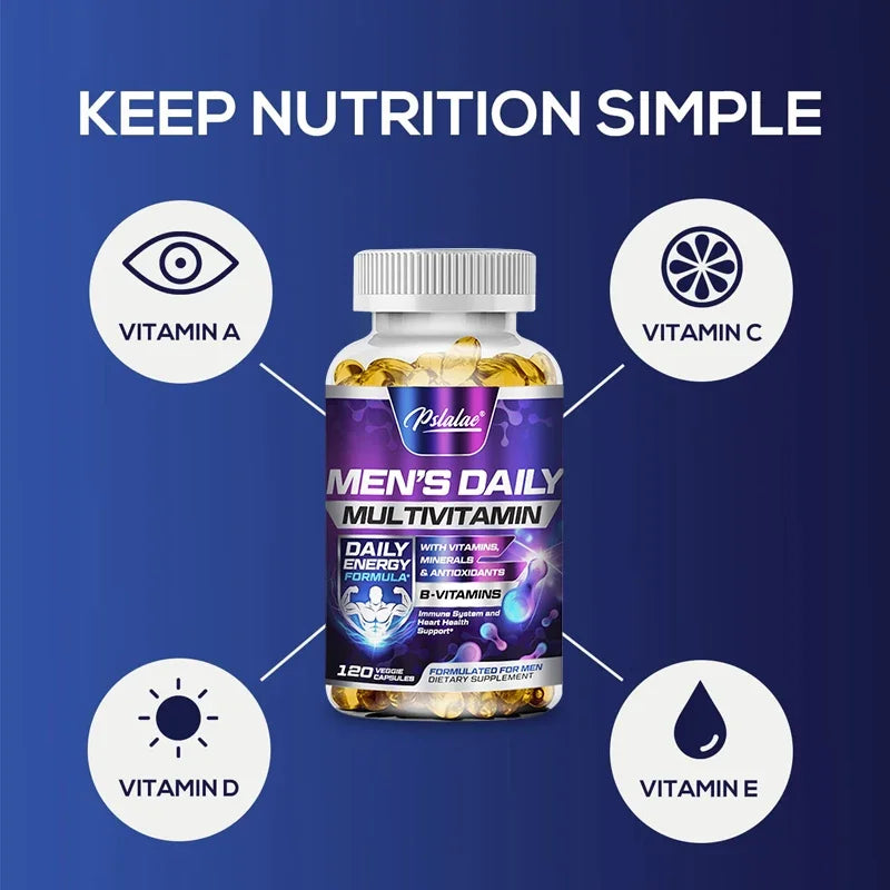 Men's Daily Multivitamin Supplement - Provides Cognitive Brain Health, Energy and Stamina, and Muscle Mass - GilloServ