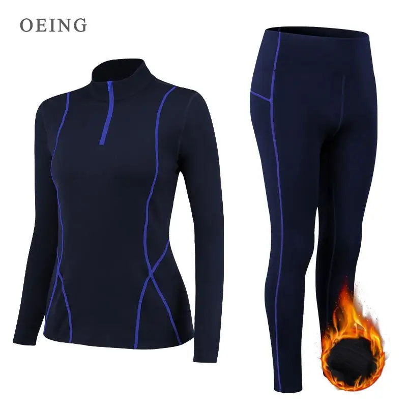 Winter Yoga Suit Stretch Set Gym Workout Shirt Leggings Sportswear - GilloServ