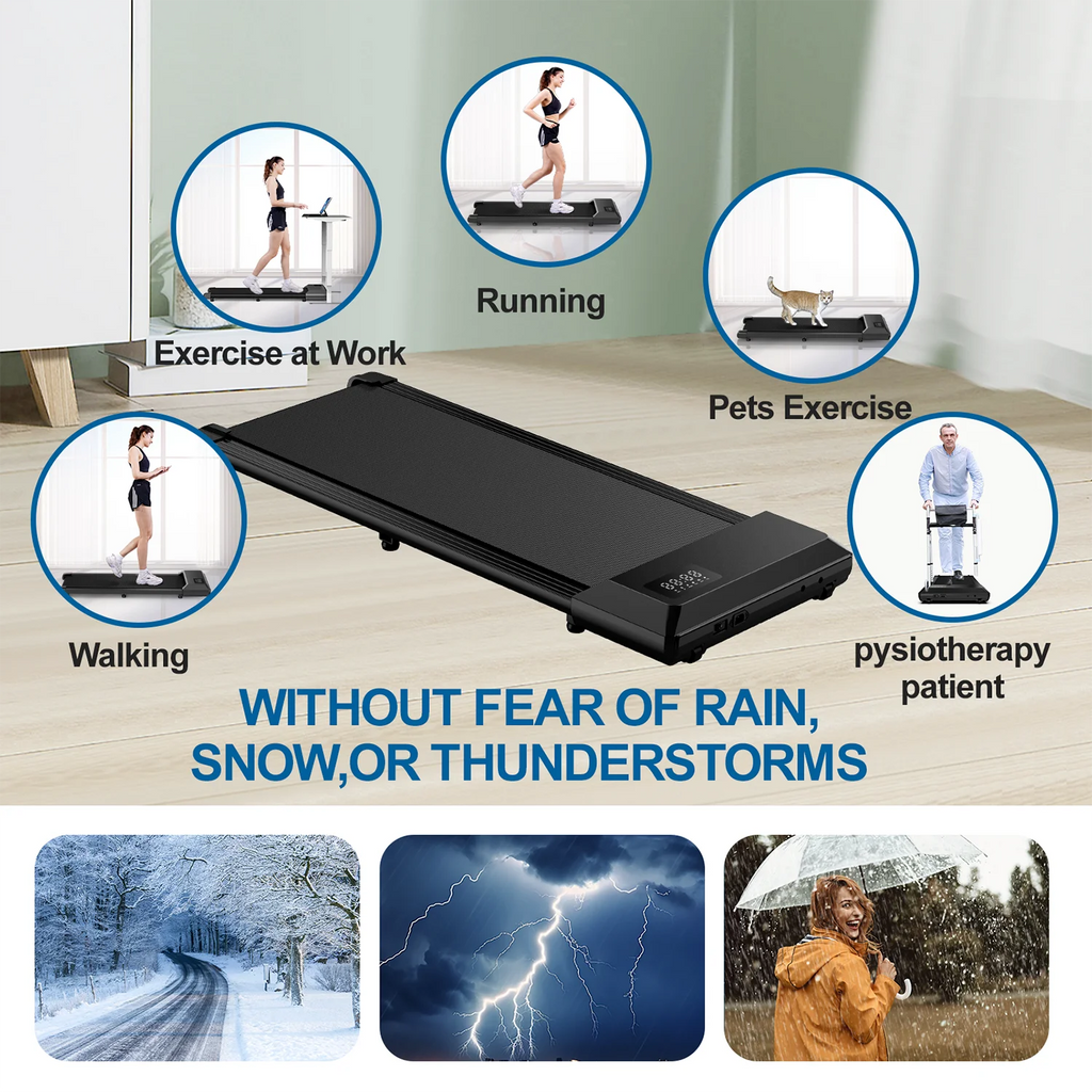 350lbs Treadmill for Home 2.5HP Walking Pad LCD Digital Data Display - GilloServ