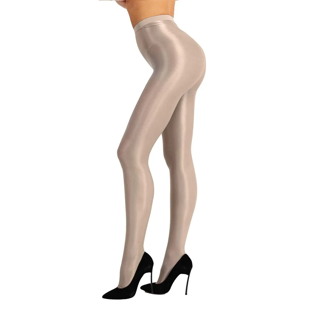 Women Ultra Thin Glossy Tights Sexy Leggings Shiny Stretch Yoga Pants Ballet Dance Workout Fitness Sports Tights Underwear - GilloServ