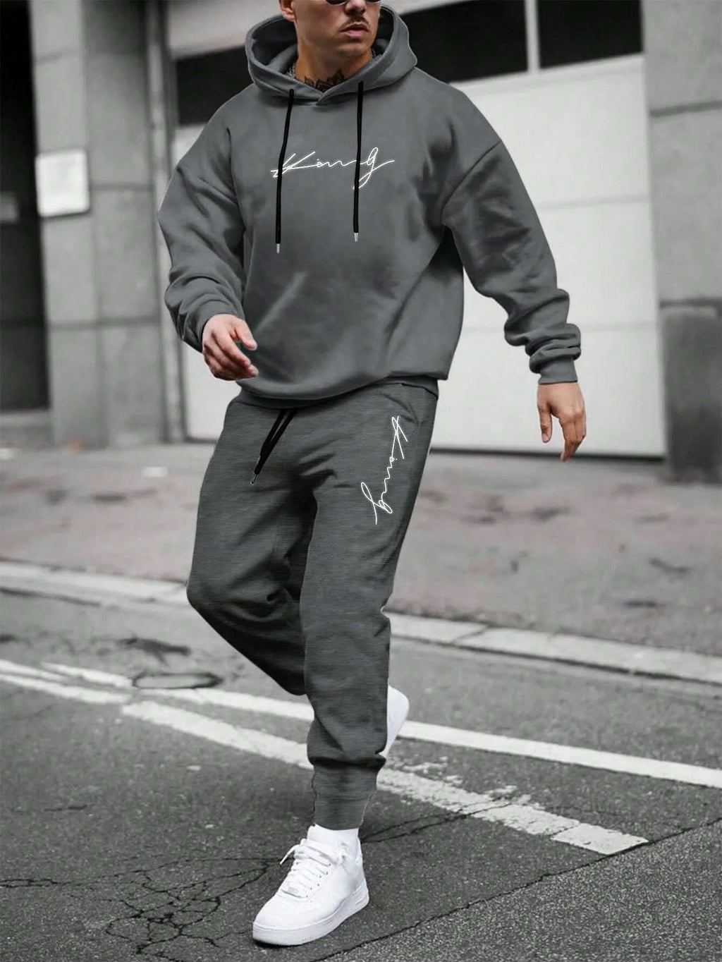 Tracksuit Sets Men's Casual Fleece Warm Hoodies Pants 2PCS Mens Long Sleeve Sport Suit Male Pullover Hoodies Sports Clothing - GilloServ