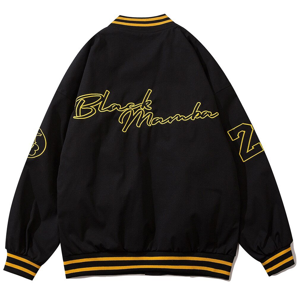 Baseball Jacket Men Letter Embroidery Single Breasted - GilloServ