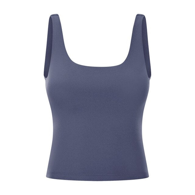 BASIC Longer-line Version Padded Workout Gym Crop Vest - GilloServ