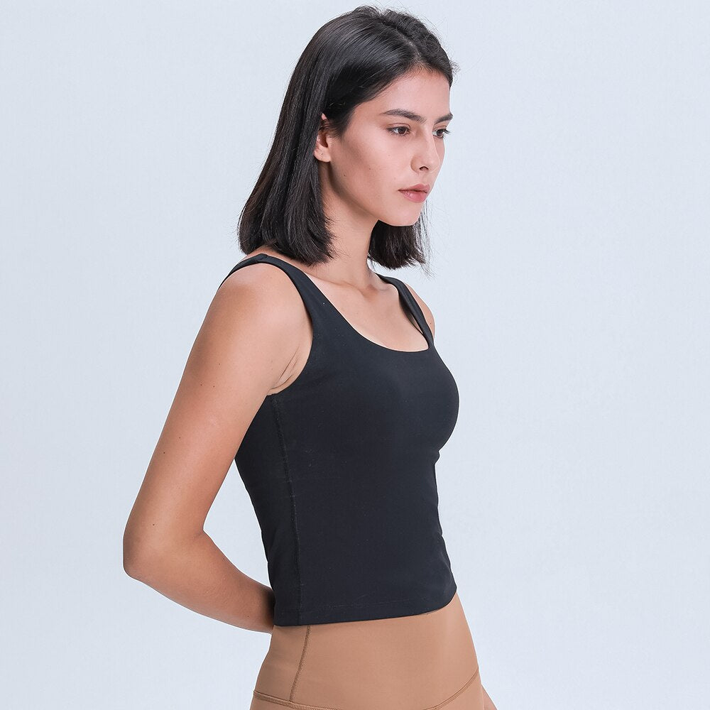 BASIC Longer-line Version Padded Workout Gym Crop Vest - GilloServ