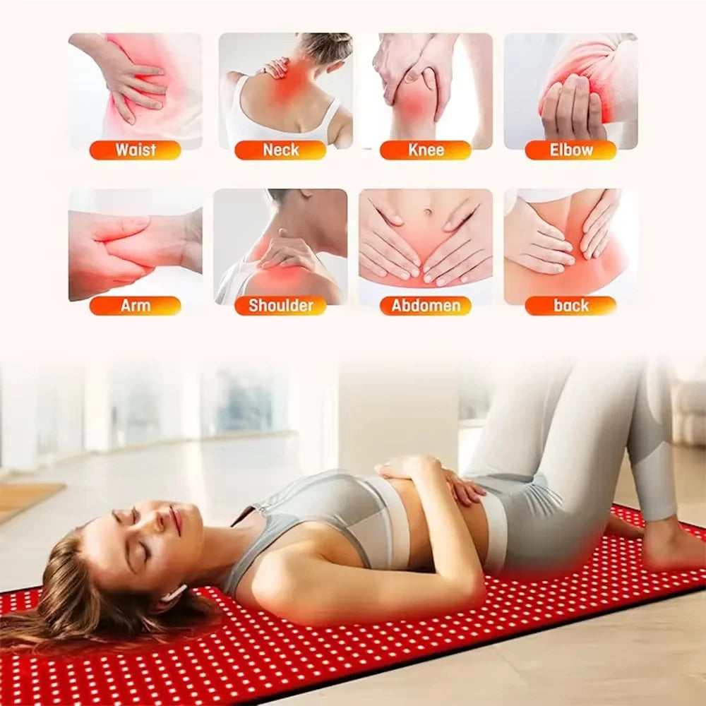 660nm 850nm LED red light therapy yoga mat home health relaxation - GilloServ