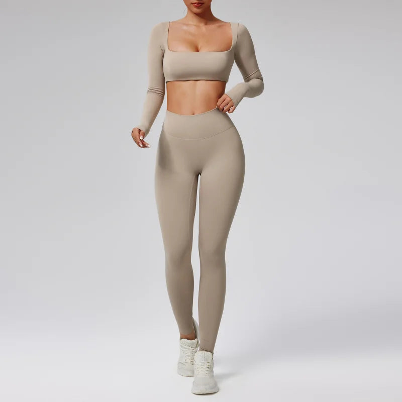 Yoga Suit Tight Yoga Suit Seamless High-Waist Quick-Drying Running Sports - GilloServ