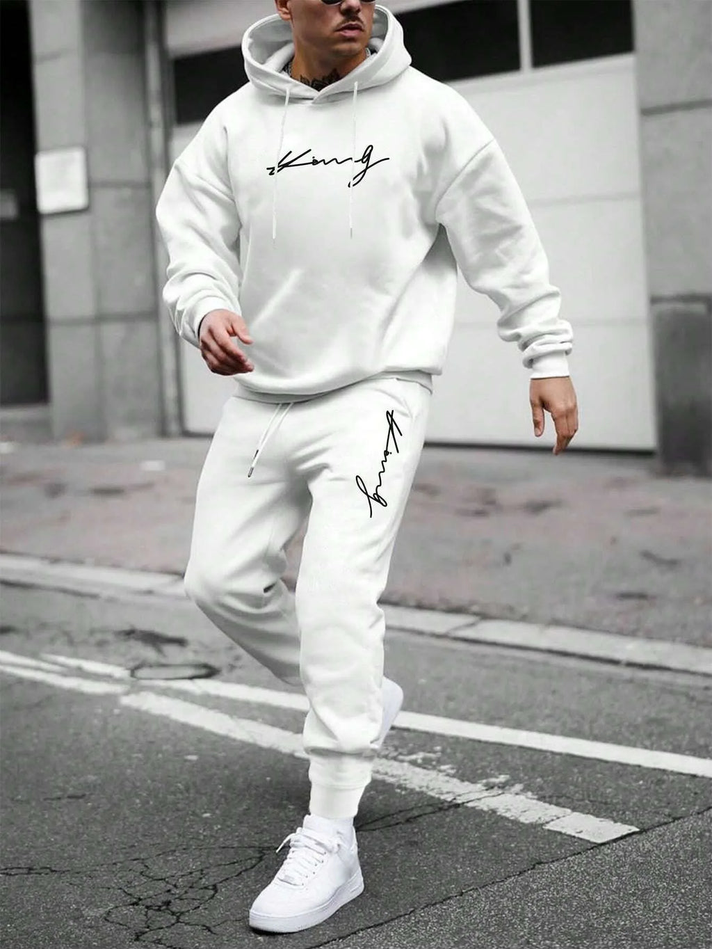 Tracksuit Sets Men's Casual Fleece Warm Hoodies Pants 2PCS Mens Long Sleeve Sport Suit Male Pullover Hoodies Sports Clothing - GilloServ