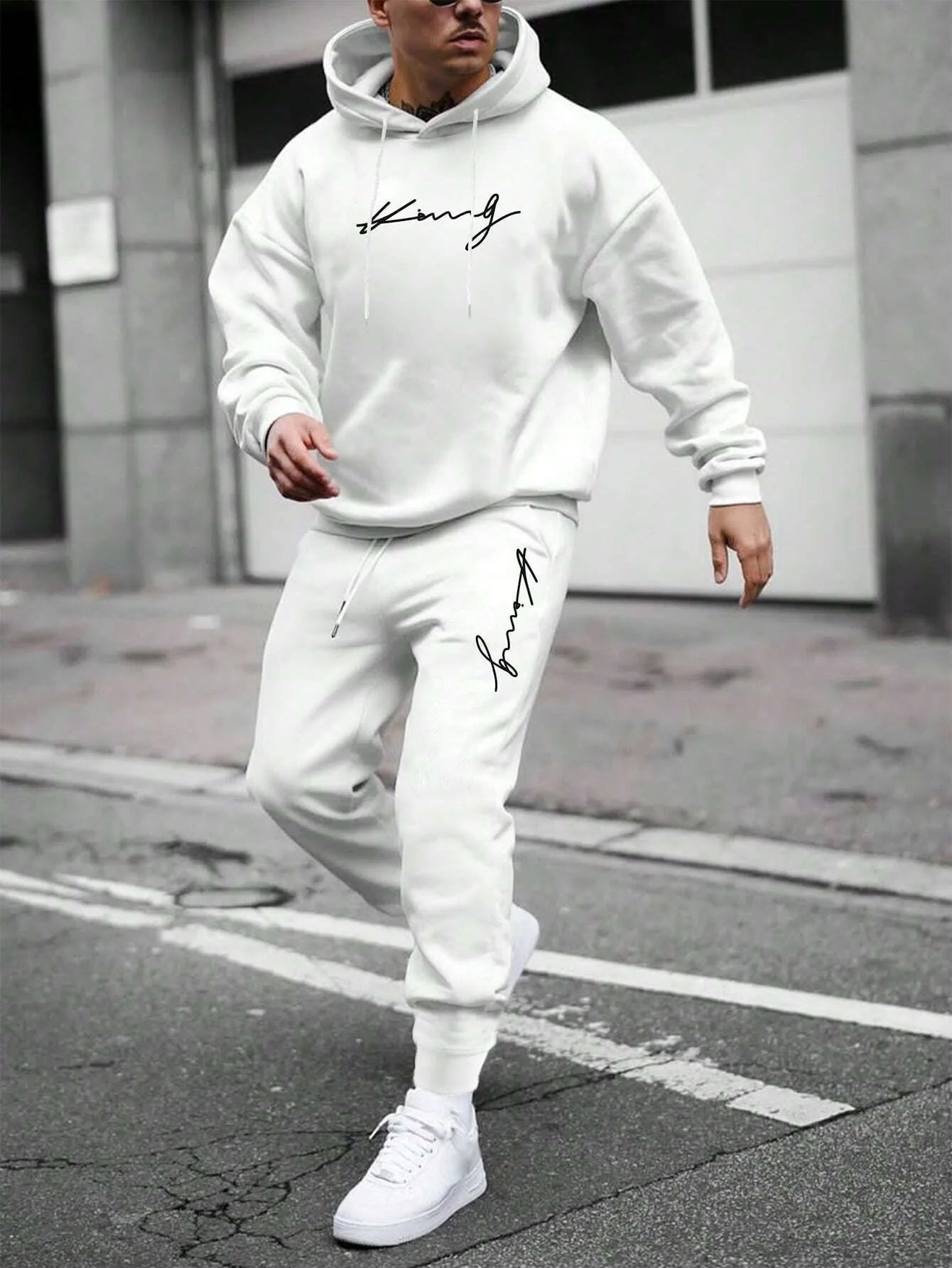 Tracksuit Sets Men's Casual Fleece Warm Hoodies Pants 2PCS Mens Long Sleeve Sport Suit Male Pullover Hoodies Sports Clothing - GilloServ
