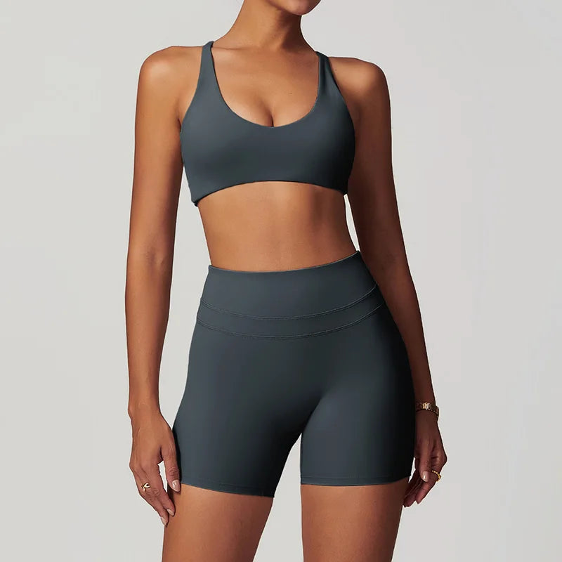 Yoga Sets Sports 2 Piece Women Plus Size Gym Clothes Seamless Fitness - GilloServ
