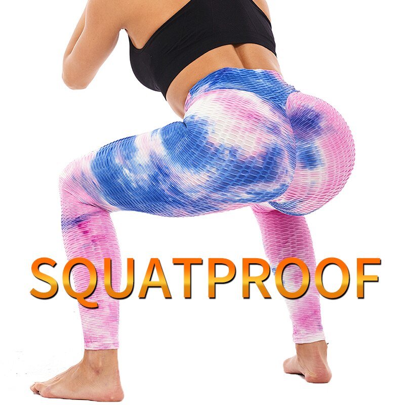 Booty Enhancing Tie-dye Print Workout Pants Gym Fitness - GilloServ