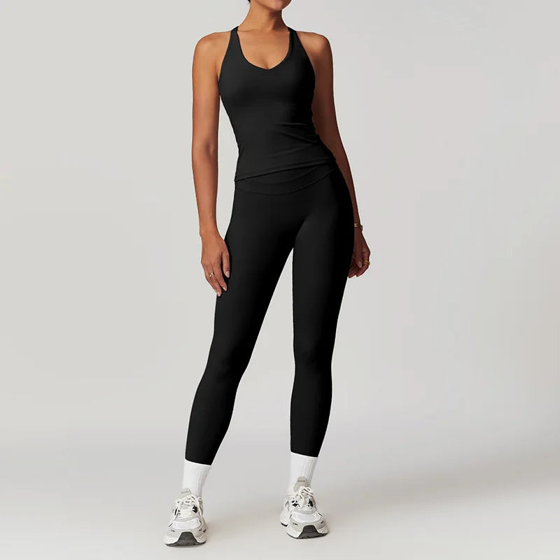 Yoga Sets Sports 2 Piece Women Plus Size Gym Clothes Seamless Fitness - GilloServ