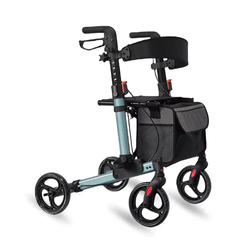 Aluminium Foldable Rollator Walker for Adults Mobility Adult Elderly Rehabilitation Device Frame - GilloServ