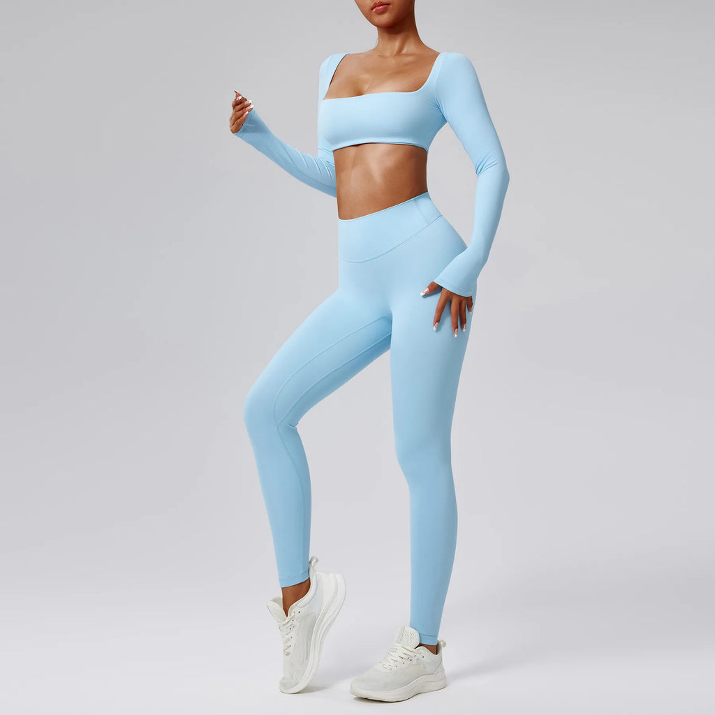 Yoga Suit Tight Yoga Suit Seamless High-Waist Quick-Drying Running Sports - GilloServ