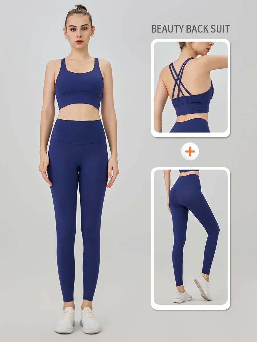 Yoga Clothes Women's Tracksuit Athletic Wear Pilates Fitness Suit - GilloServ