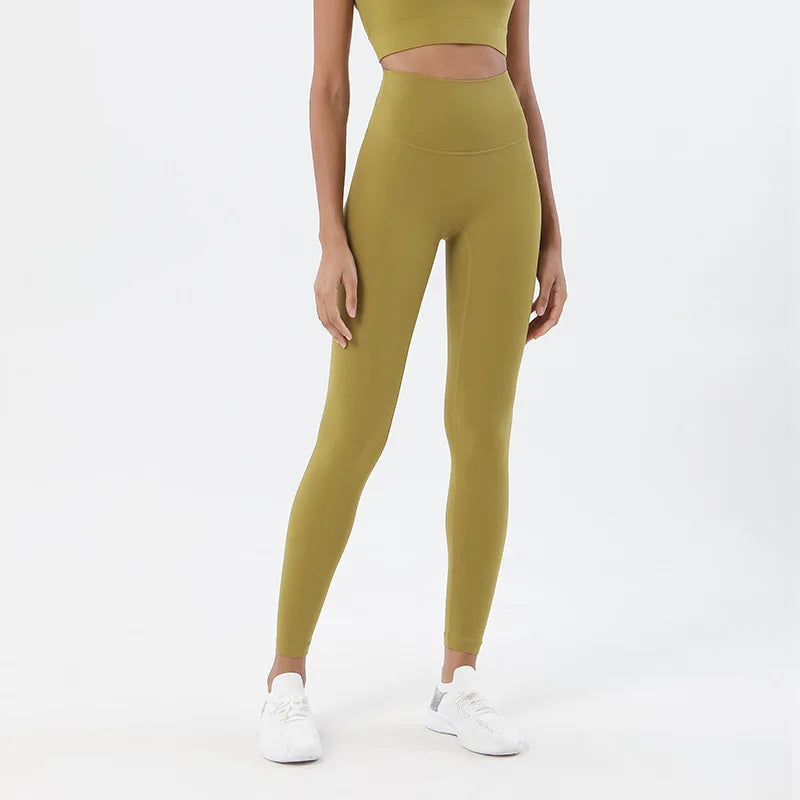 Nylon Leggings Women Yoga Pants Tight High Waist Hidden Pocket - GilloServ