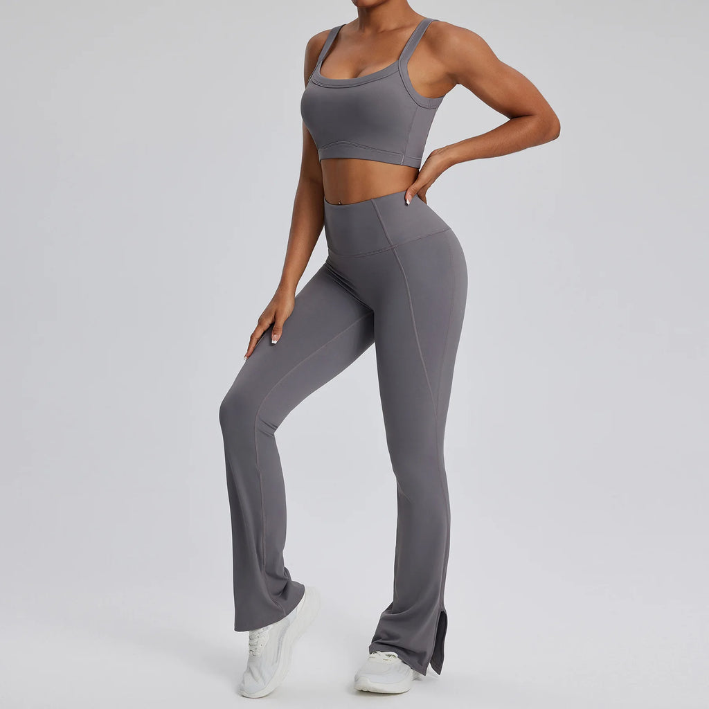 Best 2PCS Yoga Suit Gym Set Women Clothes Running Tracksuit Clothing - GilloServ