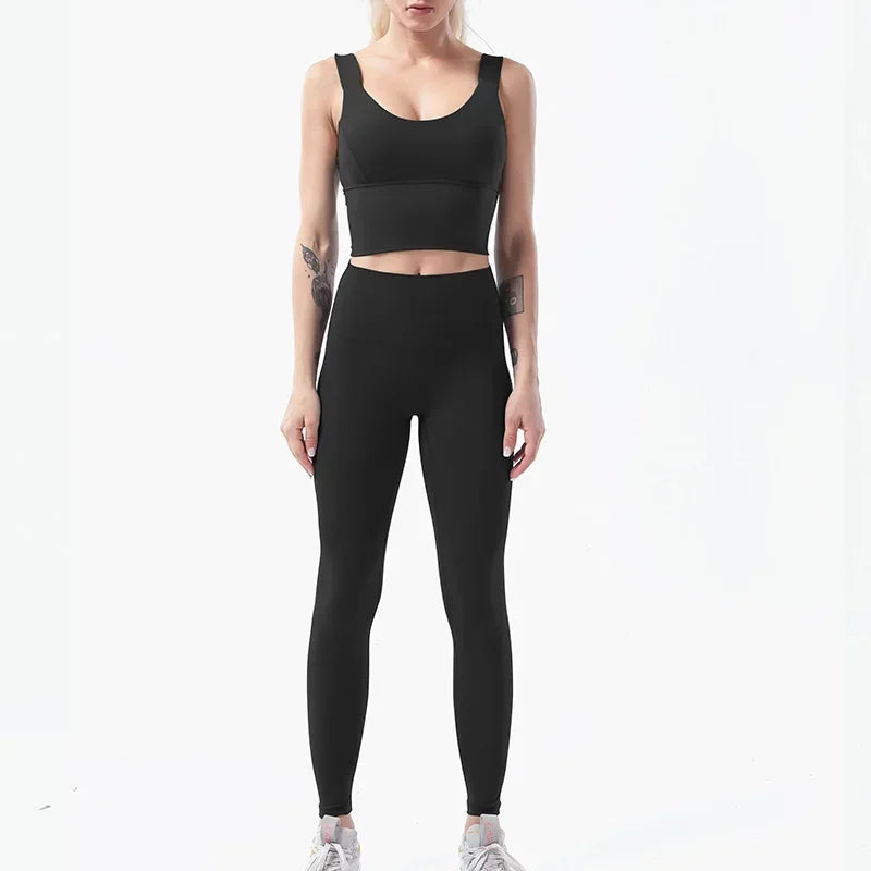Naked-Feel Yoga Set Yoga Leggings Set Women Fitness Suit - GilloServ